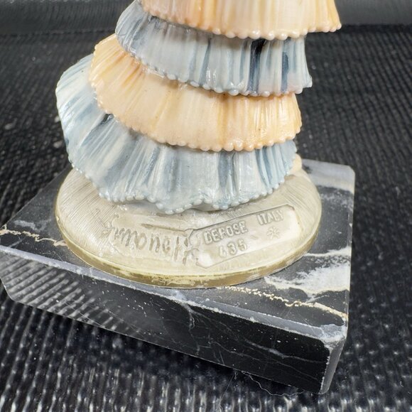 Simonelli Fontanini Carrara Marble Base Depose Italy Figurine Flamingo Dancer - Picture 5 of 9